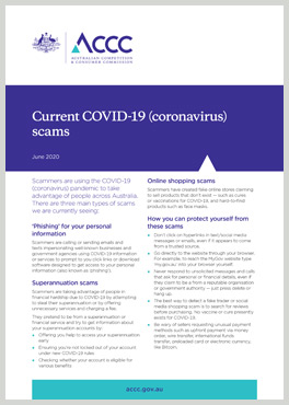 Current COVID-19 (coronavirus)scams<