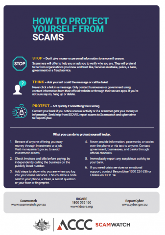 Protect yourself from scams fact sheet