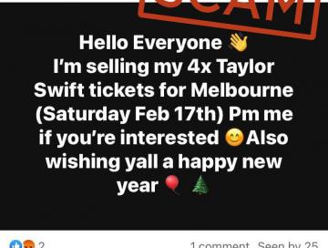 Taylor Swift ticket scam - example 2